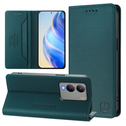RC01 Dual-Folded Magnetic Suction RFID Leather Phone Case, For vivo Y17s 4G Global / 5G India, For vivo Y02A 4G / Y02 4G / Y11 2023, For vivo Y36 4G / 5G Global
