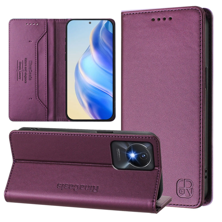 RC01 Dual-Folded Magnetic Suction RFID Leather Phone Case, For vivo Y17s 4G Global / 5G India, For vivo Y02A 4G / Y02 4G / Y11 2023, For vivo Y36 4G / 5G Global