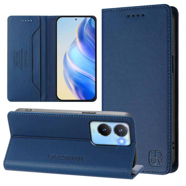 RC01 Dual-Folded Magnetic Suction RFID Leather Phone Case, For vivo Y78+ 5G / Y78 5G Global, For vivo Y56 5G / Y16 / Y02s 4G Global, For vivo Y100 5G Global