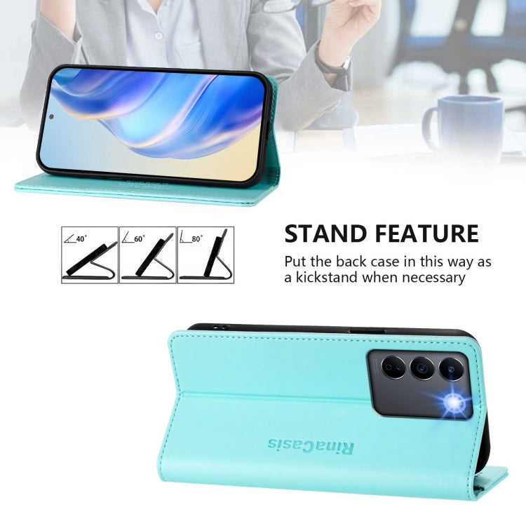 RC01 Dual-Folded Magnetic Suction RFID Leather Phone Case, For vivo V27 5G / V27 Pro Global, For vivo V27e 4G / T2 4G Global, For vivo Y72 5G / iQOO Z3 / Y52 5G