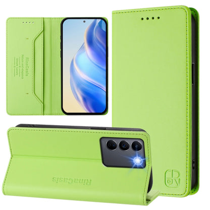 RC01 Dual-Folded Magnetic Suction RFID Leather Phone Case, For vivo V27 5G / V27 Pro Global, For vivo V27e 4G / T2 4G Global, For vivo Y72 5G / iQOO Z3 / Y52 5G
