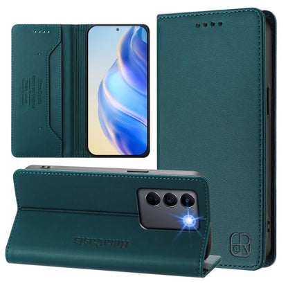 RC01 Dual-Folded Magnetic Suction RFID Leather Phone Case, For vivo V27 5G / V27 Pro Global, For vivo V27e 4G / T2 4G Global, For vivo Y72 5G / iQOO Z3 / Y52 5G