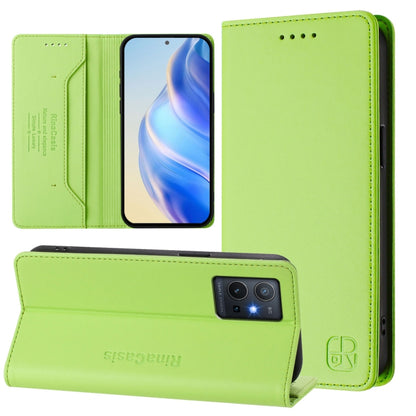 RC01 Dual-Folded Magnetic Suction RFID Leather Phone Case, For vivo Y35 4G / Y22 4G / Y77 5G, For vivo Y55s 2023 5G / iQOO U5e 5G, For vivo Y33s 4G Global / Y21T / Y21s