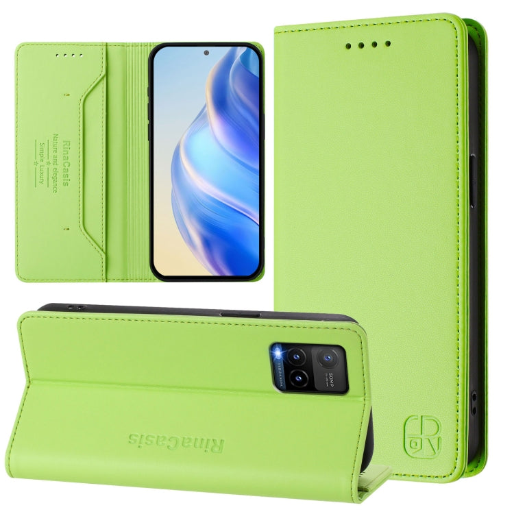 RC01 Dual-Folded Magnetic Suction RFID Leather Phone Case, For vivo Y35 4G / Y22 4G / Y77 5G, For vivo Y55s 2023 5G / iQOO U5e 5G, For vivo Y33s 4G Global / Y21T / Y21s