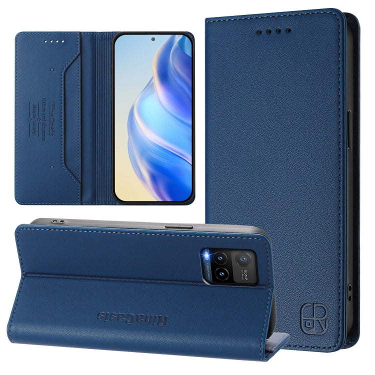 RC01 Dual-Folded Magnetic Suction RFID Leather Phone Case, For vivo Y35 4G / Y22 4G / Y77 5G, For vivo Y55s 2023 5G / iQOO U5e 5G, For vivo Y33s 4G Global / Y21T / Y21s