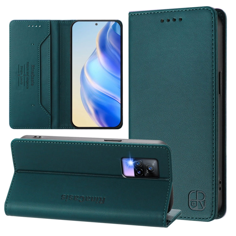 RC01 Dual-Folded Magnetic Suction RFID Leather Phone Case, For vivo Y76 5G, For vivo V20 / V21e 4G / Y73 2021, For vivo Y31 4G 2021 India / Y53s