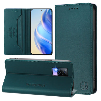 RC01 Dual-Folded Magnetic Suction RFID Leather Phone Case, For vivo Y76 5G, For vivo V20 / V21e 4G / Y73 2021, For vivo Y31 4G 2021 India / Y53s