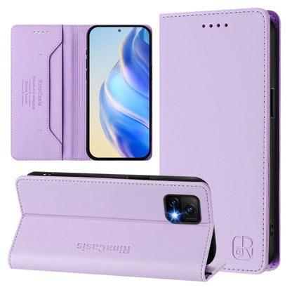RC01 Dual-Folded Magnetic Suction RFID Leather Phone Case, For vivo Y52s 5G / Y72 5G India, For vivo Y30 4G Global, For vivo Y27 4G 2023 Global
