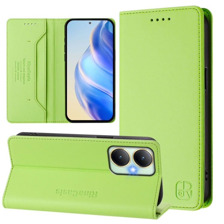 RC01 Dual-Folded Magnetic Suction RFID Leather Phone Case, For vivo Y52s 5G / Y72 5G India, For vivo Y30 4G Global, For vivo Y27 4G 2023 Global