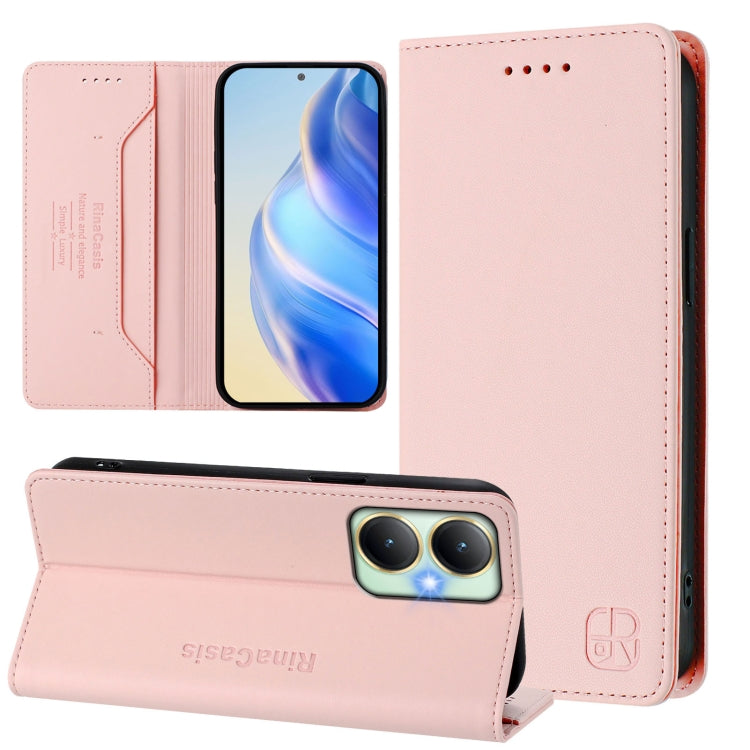 RC01 Dual-Folded Magnetic Suction RFID Leather Phone Case, For vivo Y52s 5G / Y72 5G India, For vivo Y30 4G Global, For vivo Y27 4G 2023 Global