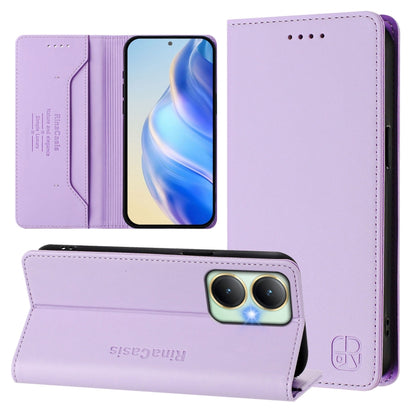 RC01 Dual-Folded Magnetic Suction RFID Leather Phone Case, For vivo Y52s 5G / Y72 5G India, For vivo Y30 4G Global, For vivo Y27 4G 2023 Global