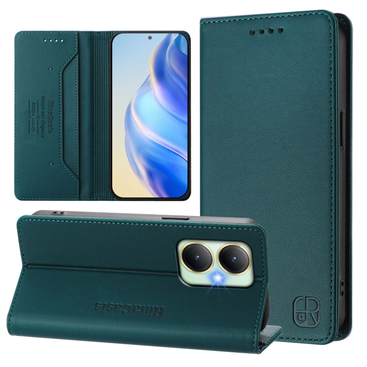 RC01 Dual-Folded Magnetic Suction RFID Leather Phone Case, For vivo Y52s 5G / Y72 5G India, For vivo Y30 4G Global, For vivo Y27 4G 2023 Global