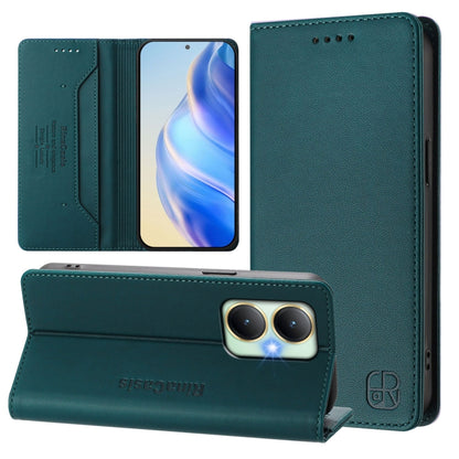 RC01 Dual-Folded Magnetic Suction RFID Leather Phone Case, For vivo Y52s 5G / Y72 5G India, For vivo Y30 4G Global, For vivo Y27 4G 2023 Global
