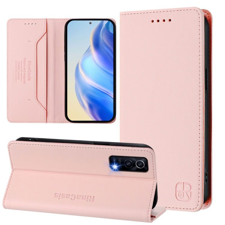 RC01 Dual-Folded Magnetic Suction RFID Leather Phone Case, For vivo V27 5G / V27 Pro Global, For vivo V27e 4G / T2 4G Global, For vivo Y72 5G / iQOO Z3 / Y52 5G