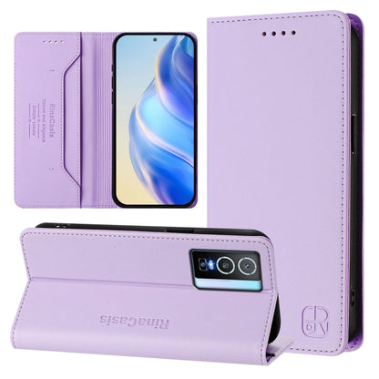 RC01 Dual-Folded Magnetic Suction RFID Leather Phone Case, For vivo Y76 5G, For vivo V20 / V21e 4G / Y73 2021, For vivo Y31 4G 2021 India / Y53s