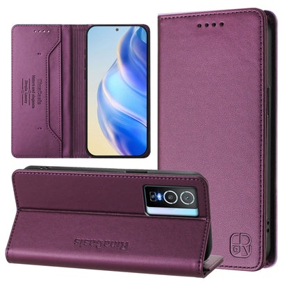 RC01 Dual-Folded Magnetic Suction RFID Leather Phone Case, For vivo Y76 5G, For vivo V20 / V21e 4G / Y73 2021, For vivo Y31 4G 2021 India / Y53s
