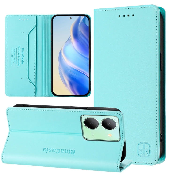 RC01 Dual-Folded Magnetic Suction RFID Leather Phone Case, For vivo Y17s 4G Global / 5G India, For vivo Y02A 4G / Y02 4G / Y11 2023, For vivo Y36 4G / 5G Global