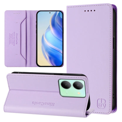 RC01 Dual-Folded Magnetic Suction RFID Leather Phone Case, For vivo Y17s 4G Global / 5G India, For vivo Y02A 4G / Y02 4G / Y11 2023, For vivo Y36 4G / 5G Global