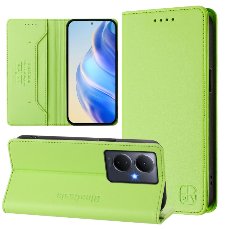 RC01 Dual-Folded Magnetic Suction RFID Leather Phone Case, For vivo Y78+ 5G / Y78 5G Global, For vivo Y56 5G / Y16 / Y02s 4G Global, For vivo Y100 5G Global