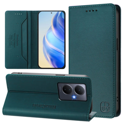 RC01 Dual-Folded Magnetic Suction RFID Leather Phone Case, For vivo Y78+ 5G / Y78 5G Global, For vivo Y56 5G / Y16 / Y02s 4G Global, For vivo Y100 5G Global
