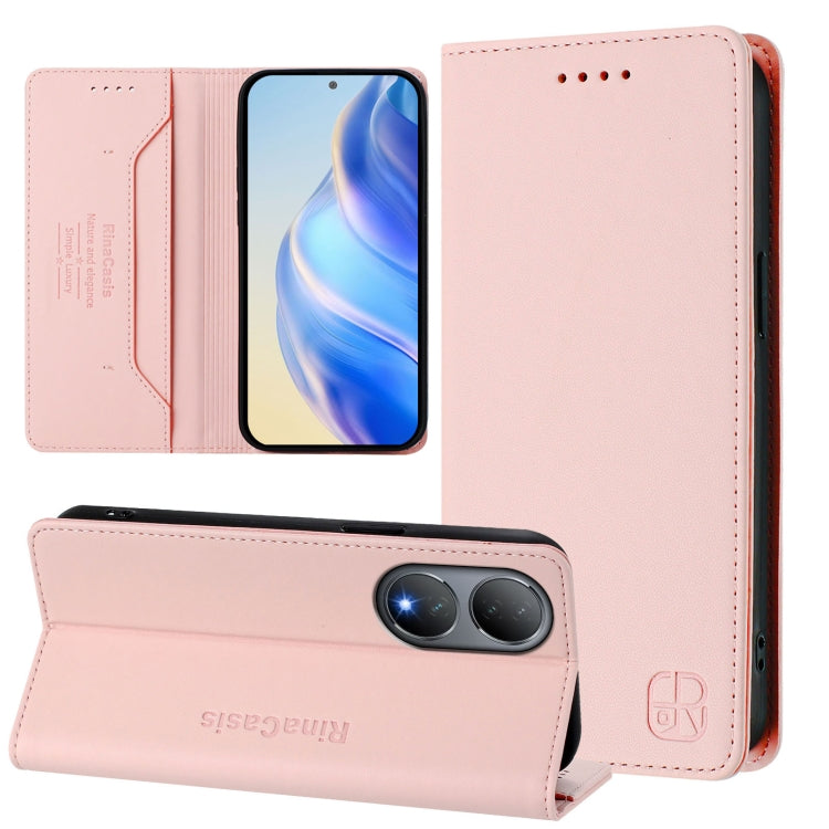RC01 Dual-Folded Magnetic Suction RFID Leather Phone Case, For vivo Y78+ 5G / Y78 5G Global, For vivo Y56 5G / Y16 / Y02s 4G Global, For vivo Y100 5G Global