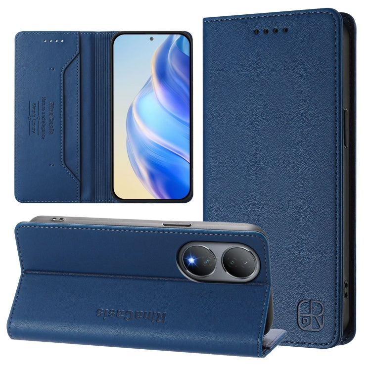 RC01 Dual-Folded Magnetic Suction RFID Leather Phone Case, For vivo Y78+ 5G / Y78 5G Global, For vivo Y56 5G / Y16 / Y02s 4G Global, For vivo Y100 5G Global