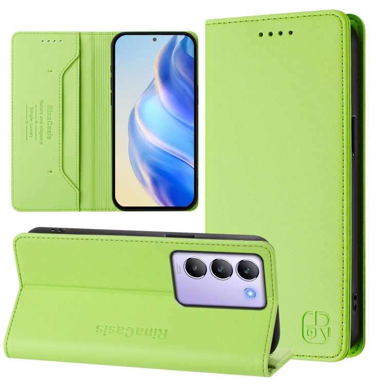 RC01 Dual-Folded Magnetic Suction RFID Leather Phone Case, For vivo iQOO Z9x, For vivo iQOO Z9 5G / Z9 Turbo 5G, For vivo Y100 5G IDN / Y200e 5G