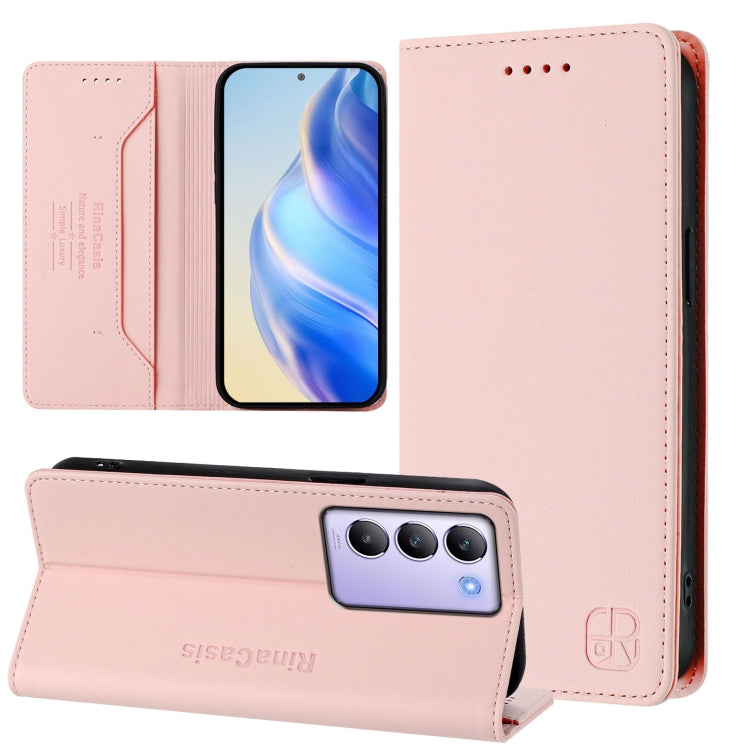 RC01 Dual-Folded Magnetic Suction RFID Leather Phone Case, For vivo iQOO Z9x, For vivo iQOO Z9 5G / Z9 Turbo 5G, For vivo Y100 5G IDN / Y200e 5G