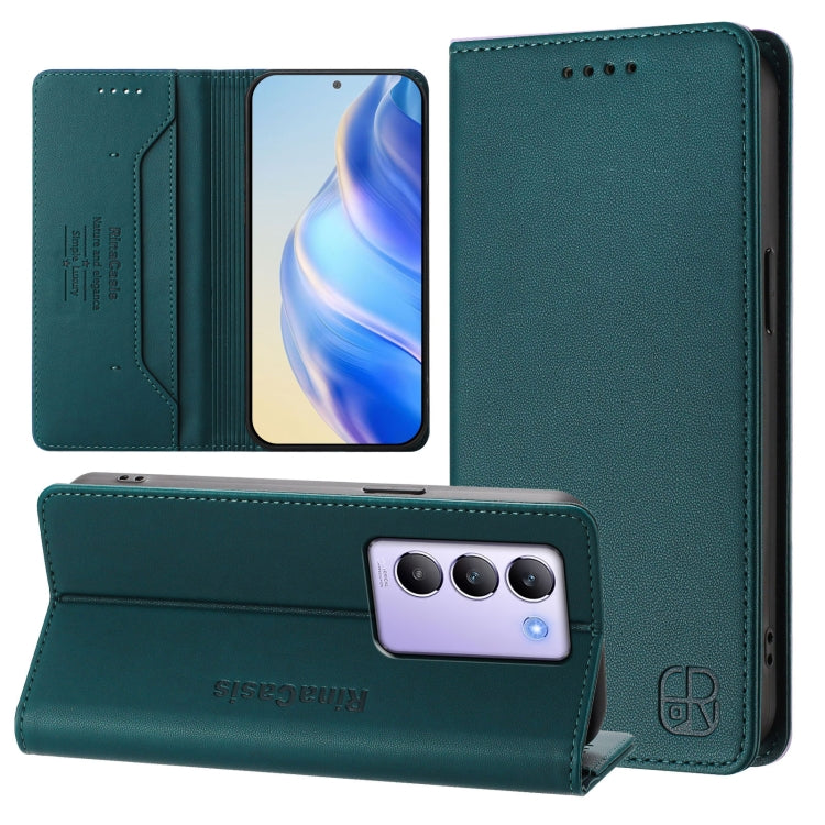 RC01 Dual-Folded Magnetic Suction RFID Leather Phone Case, For vivo iQOO Z9x, For vivo iQOO Z9 5G / Z9 Turbo 5G, For vivo Y100 5G IDN / Y200e 5G