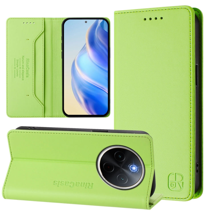 RC01 Dual-Folded Magnetic Suction RFID Leather Phone Case, For vivo V40 5G / V40 Pro 5G Global, For vivo Y300 Pro, For vivo iQOO Z9s Pro / T3 Pro India