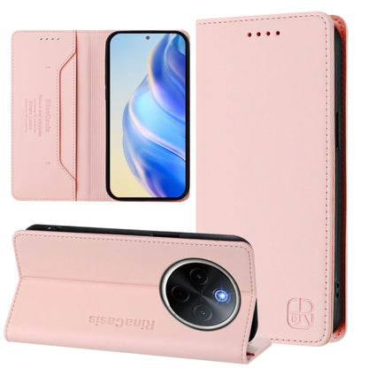 RC01 Dual-Folded Magnetic Suction RFID Leather Phone Case, For vivo V40 5G / V40 Pro 5G Global, For vivo Y300 Pro, For vivo iQOO Z9s Pro / T3 Pro India