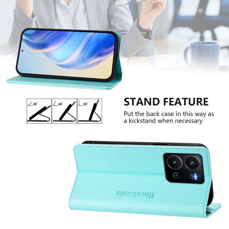 RC01 Dual-Folded Magnetic Suction RFID Leather Phone Case, For vivo Y35 4G / Y22 4G / Y77 5G, For vivo Y55s 2023 5G / iQOO U5e 5G, For vivo Y33s 4G Global / Y21T / Y21s