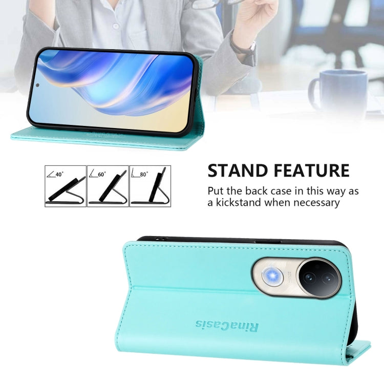 RC01 Dual-Folded Magnetic Suction RFID Leather Phone Case, For vivo S20 5G, For vivo S20 Pro 5G, For vivo Y300 5G