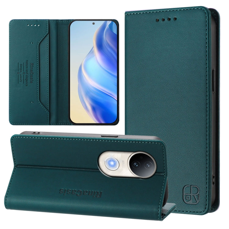 RC01 Dual-Folded Magnetic Suction RFID Leather Phone Case, For vivo S20 5G, For vivo S20 Pro 5G, For vivo Y300 5G