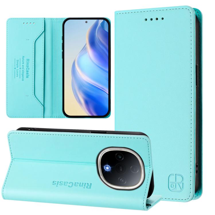 RC01 Dual-Folded Magnetic Suction RFID Leather Phone Case, For vivo S20 5G, For vivo S20 Pro 5G, For vivo Y300 5G