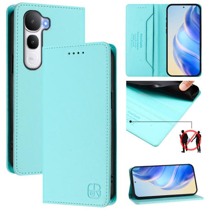 RC01 Dual-Folded Magnetic Suction RFID Leather Phone Case, For vivo Y400 4G, For vivo V60 5G Curved Global, For vivo S30 Pro mini