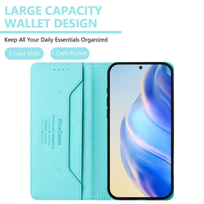RC01 Dual-Folded Magnetic Suction RFID Leather Phone Case, For vivo Y400 4G, For vivo V60 5G Curved Global, For vivo S30 Pro mini