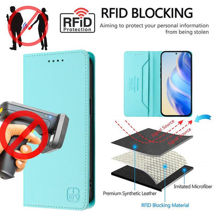 RC01 Dual-Folded Magnetic Suction RFID Leather Phone Case, For vivo Y400 4G, For vivo V60 5G Curved Global, For vivo S30 Pro mini
