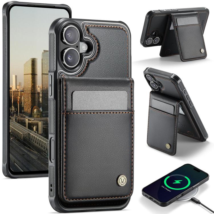 JEEHOOD J06 British Style RFID MagSafe Card Bag PU Phone Case, For iPhone 16e, For iPhone 16 Pro Max, For iPhone 16 Pro, For iPhone 16 Plus Apple Accessories engjee5042 iPhone 16e - JEEHOOD - Mobile Lens - Mobile Camera Lens - Cellphone Accessories - Phone Lens - Smartphone Lens