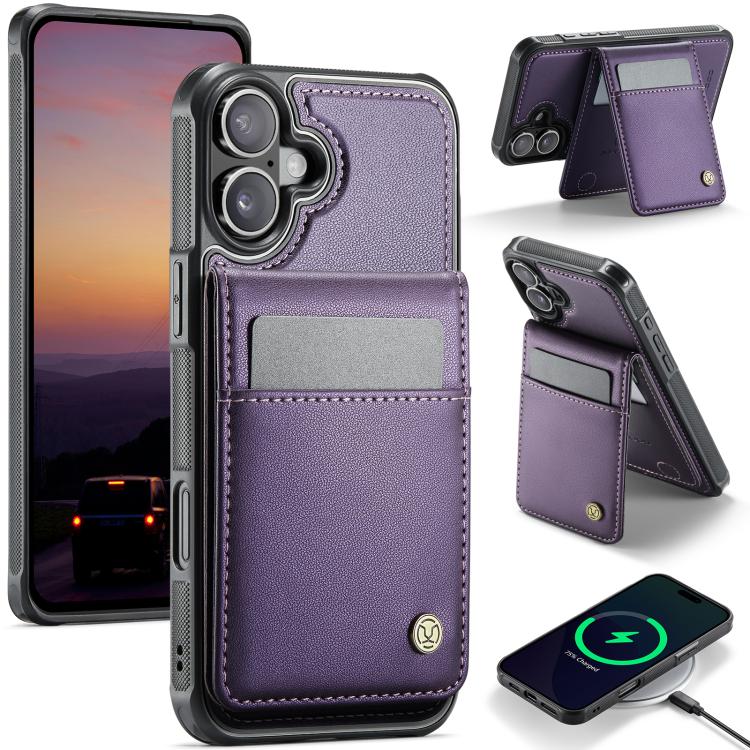 JEEHOOD J06 British Style RFID MagSafe Card Bag PU Phone Case, For iPhone 16, For iPhone 15 Pro Max, For iPhone 15 Pro, For iPhone 15 Plus Apple Accessories engjee5043 iPhone 16 - JEEHOOD - Mobile Lens - Mobile Camera Lens - Cellphone Accessories - Phone Lens - Smartphone Lens
