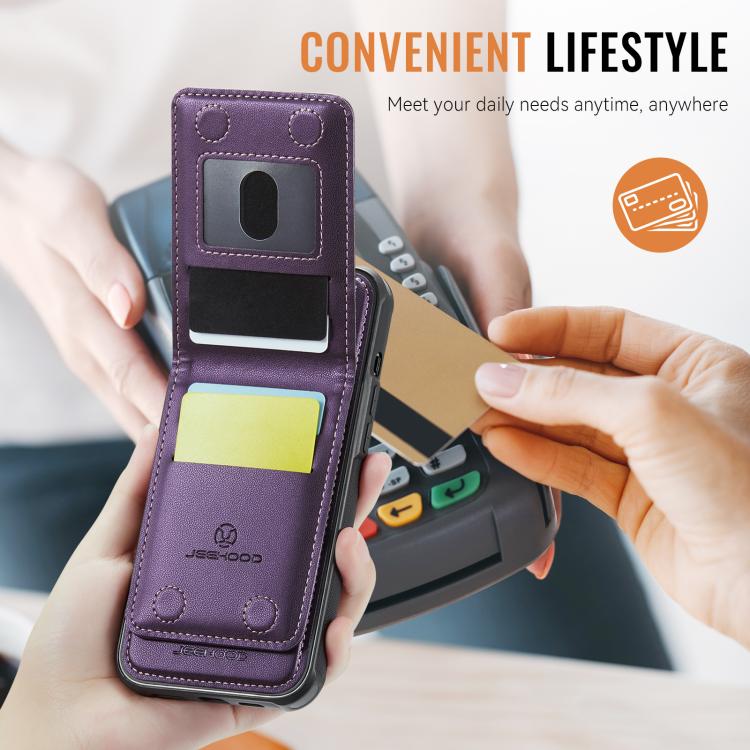JEEHOOD J06 British Style RFID MagSafe Card Bag PU Phone Case, For iPhone 14 Pro Max, For iPhone SE 2022 / SE 2020 / 8, For iPhone 13 Pro Max, For iPhone 13 Pro Apple Accessories engjee5048 iPhone 14 Pro Max - JEEHOOD - Mobile Lens - Mobile Camera Lens - Cellphone Accessories - Phone Lens - Smartphone Lens