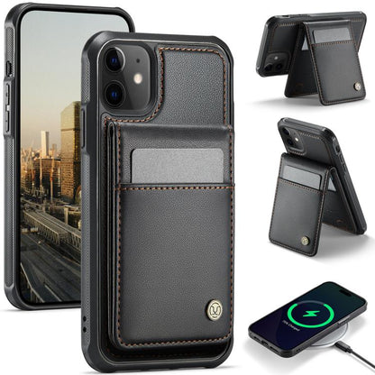 JEEHOOD J06 British Style RFID MagSafe Card Bag PU Phone Case, For iPhone 13, For iPhone 12 / 12 Pro, For iPhone 12 Pro Max, For iPhone 11 Pro Max Apple Accessories engjee5049 More iPhone Cases - JEEHOOD - Mobile Lens - Mobile Camera Lens - Cellphone Accessories - Phone Lens - Smartphone Lens