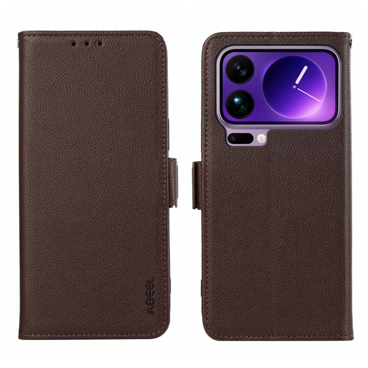 ABEEL Side-Magnetic Litchi Pattern Leather RFID Phone Case, For Xiaomi 17T Pro 5G, For Xiaomi 17T 5G, For Xiaomi 17 Pro Max, For Xiaomi 17 Pro, For Xiaomi 17, For Xiaomi 15T Pro 5G