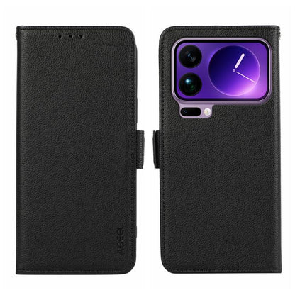ABEEL Side-Magnetic Litchi Pattern Leather RFID Phone Case, For Xiaomi 17T Pro 5G, For Xiaomi 17T 5G, For Xiaomi 17 Pro Max, For Xiaomi 17 Pro, For Xiaomi 17, For Xiaomi 15T Pro 5G
