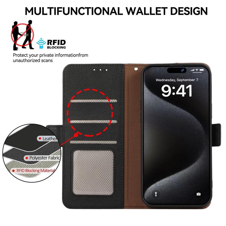 ABEEL Side-Magnetic Litchi Pattern Leather RFID Phone Case, For Xiaomi 17T Pro 5G, For Xiaomi 17T 5G, For Xiaomi 17 Pro Max, For Xiaomi 17 Pro, For Xiaomi 17, For Xiaomi 15T Pro 5G