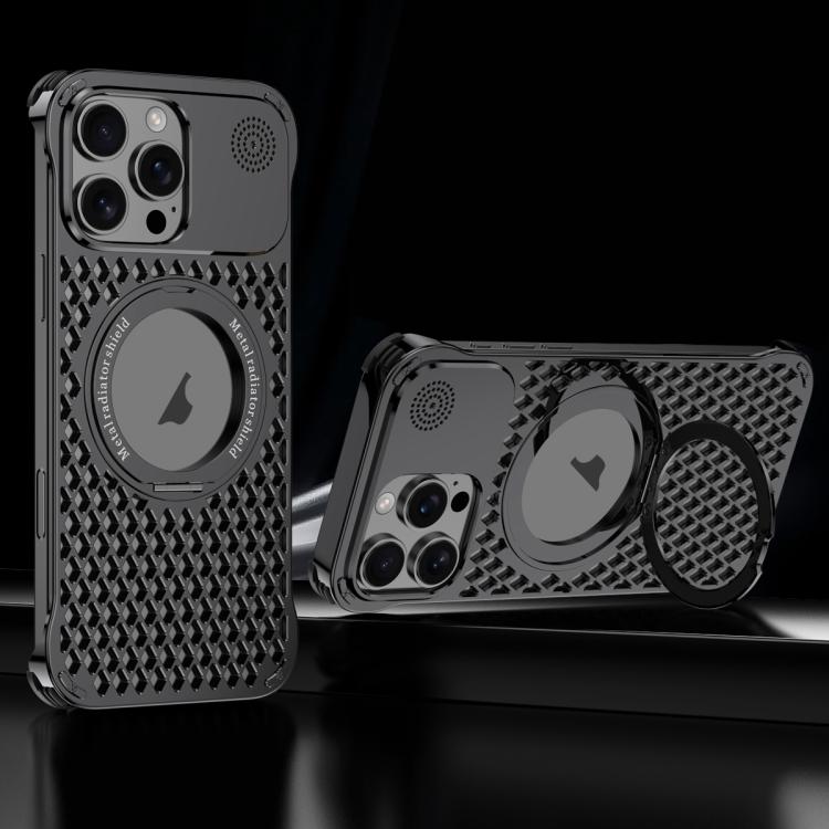 R-JUST RJ-64 Aromatherapy Heat Dissipation MagSafe Phone Case with Stand, For iPhone 14 Pro Max Apple Accessories engr-j5142 iPhone 14 Pro Max - R-JUST - Mobile Lens - Mobile Camera Lens - Cellphone Accessories - Phone Lens - Smartphone Lens