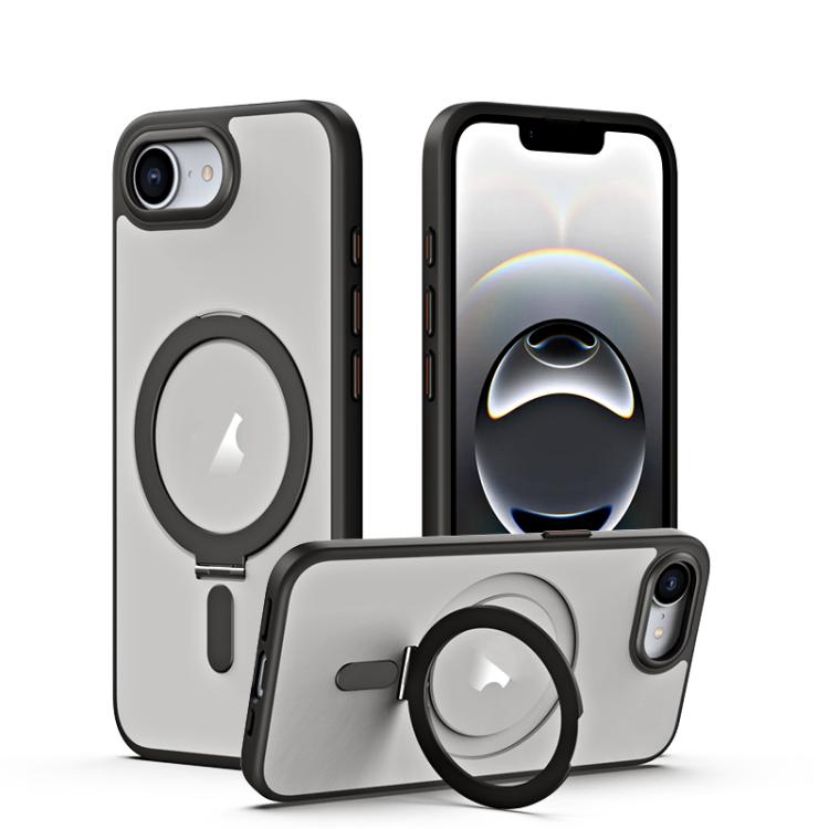 Airbag MagSafe Shockproof Frosted Phone Case with Fold Holder, For iPhone 16e Apple Accessories engair5148 iPhone 16e - APEXEL INDIA - Mobile Lens - Mobile Camera Lens - Cellphone Accessories - Phone Lens - Smartphone Lens
