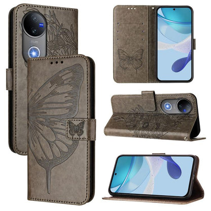 Embossed Butterfly Leather Phone Case, For vivo V50 Global