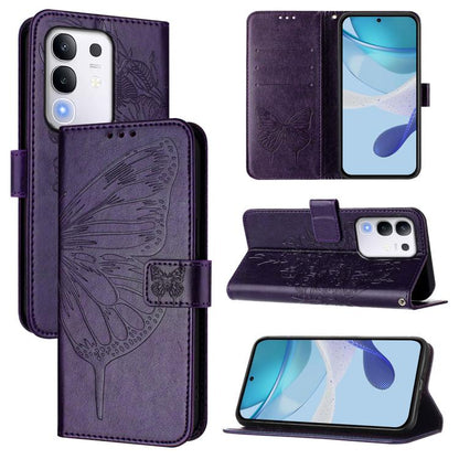 Embossed Butterfly Leather Phone Case, For vivo V50 Lite 5G, For vivo Y29S 5G / Y04 4G Global, For vivo Y29 4G Global