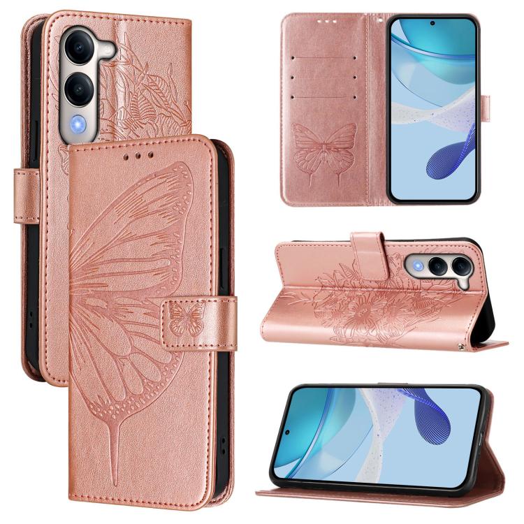 Embossed Butterfly Leather Phone Case, For vivo V50 Lite 5G, For vivo Y29S 5G / Y04 4G Global, For vivo Y29 4G Global